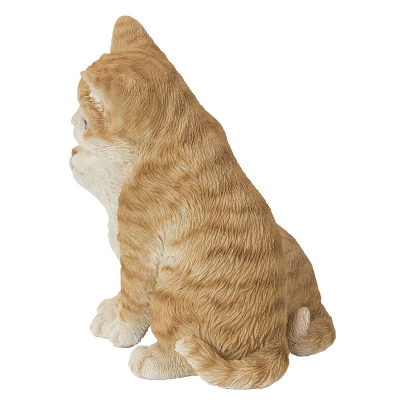 6.75" Orange Hugging Kitten Outdoor Garden Statue