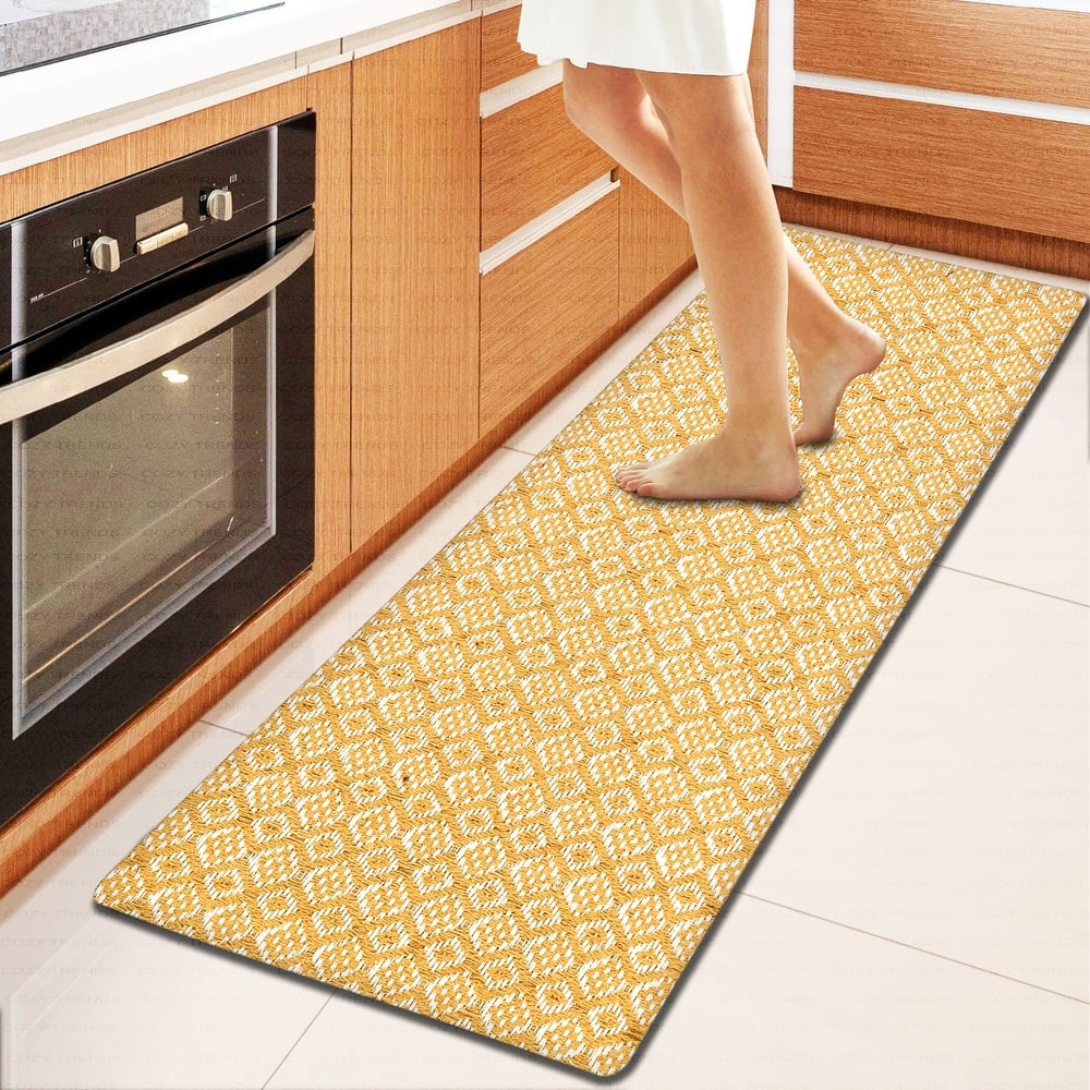 Kitchen Runner Rug/ Mat Cushioned Cotton Hand Woven Anti-Fatigue Mat Kitchen/Bathroom/Bed side 18x48'' - 18''x48''