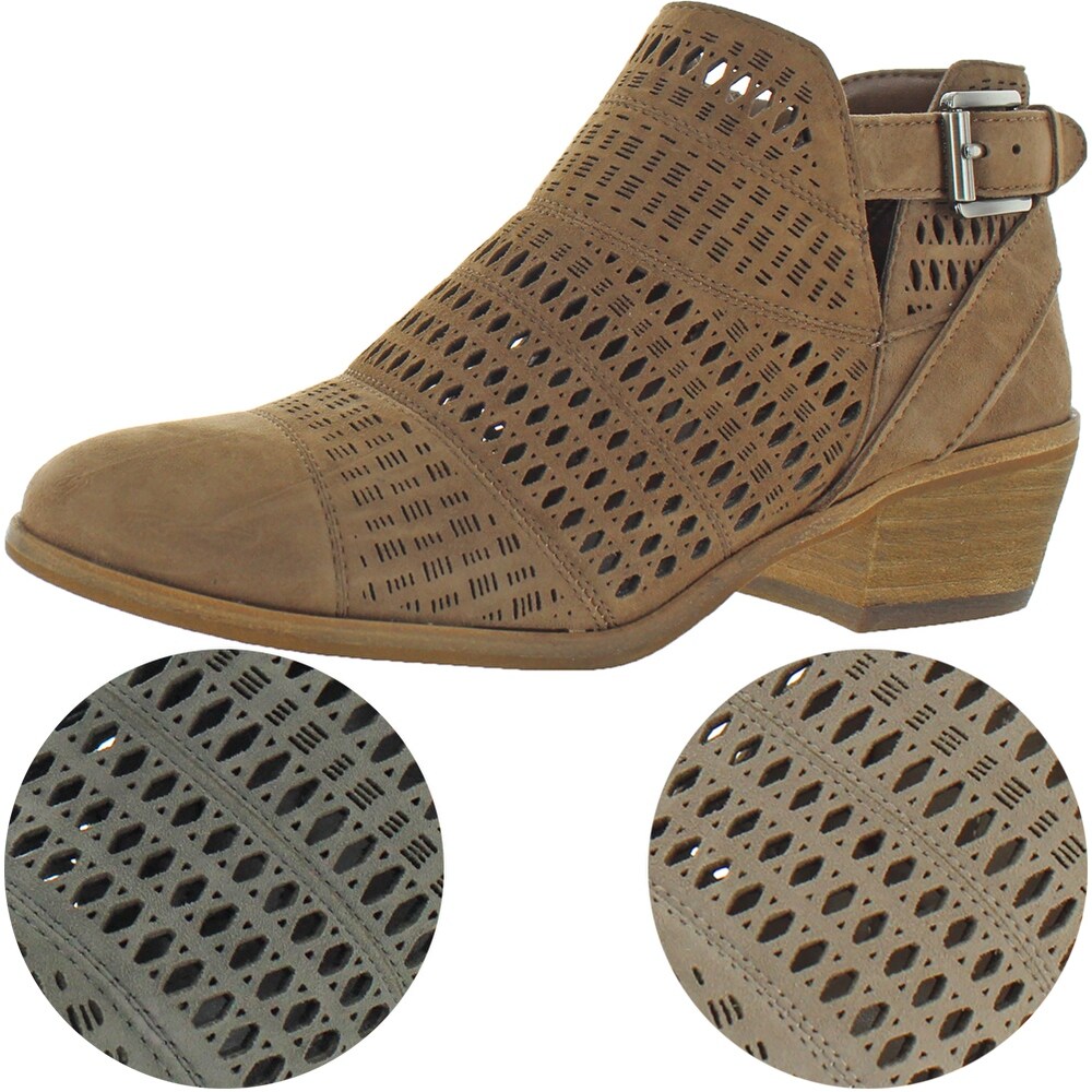 vince camuto perforated suede booties