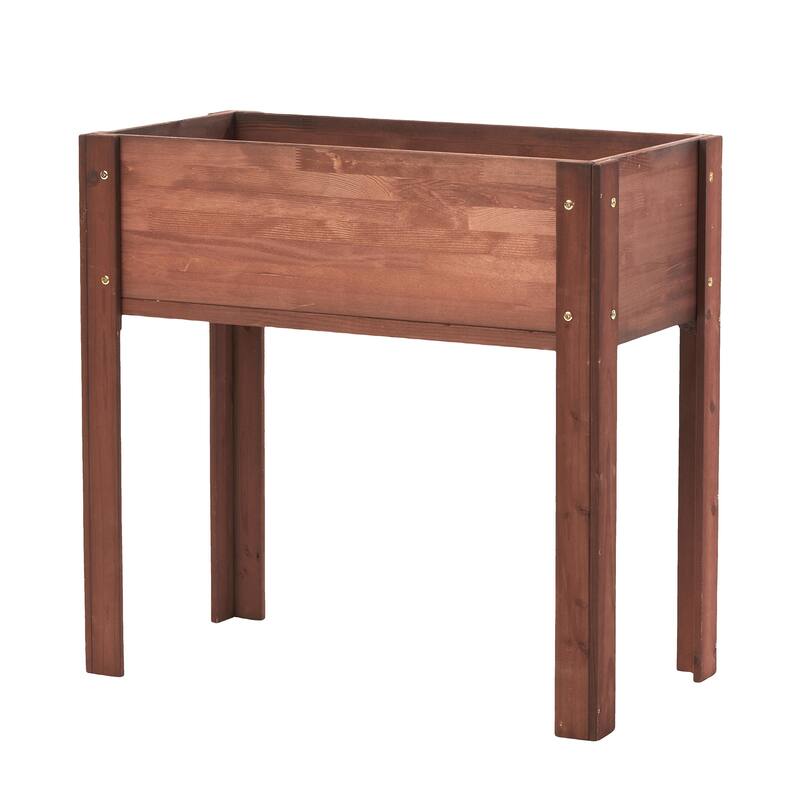 Natural Elevated Planter Box for Outdoor Use with Eco-Friendly Finish