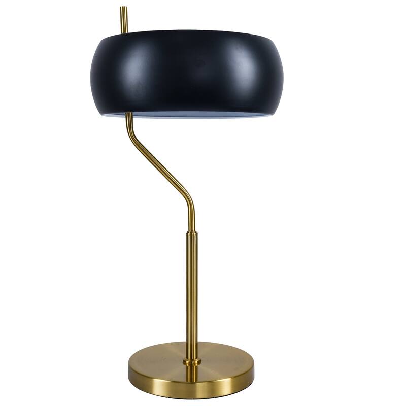 Wooden Table Lamp Dimmable Table Lamp Small Bedside Lamps for Living Room, Office - Black Outer - White Inner 110~120V