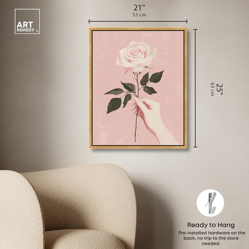 Gift of a Rose Canvas by Art Remedy