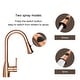 preview thumbnail 6 of 4, Copper Pull Down Kitchen Faucet with Deck Plate Modern Style - 8.4x16"