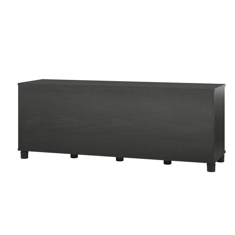 Anmytek Shoe Storage Bench 4 Compartments Entryway Mudroom Seating Black Brown Organizer