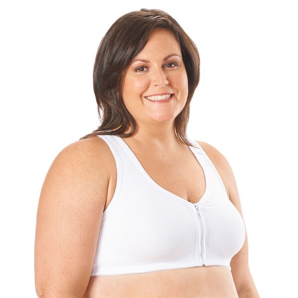 zip front cotton bra
