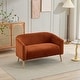 preview thumbnail 14 of 31, 50.78" Modern Loveseat Couch Sofa, Corduroy Fabric Upholstered 2-Seat Sofa, Loveseat with Wooden Walnut Legs