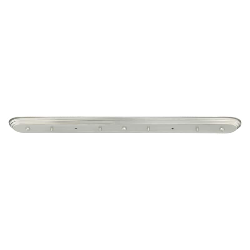 36 inch Nickel Canopy Kit Hang Up to 5 Mini Pendant Lights - Satin Nickel - 36-in W x 1.25-in H x 4.75-in D - Satin Nickel - 36-in W x 1.25-in H x 4.75-in D