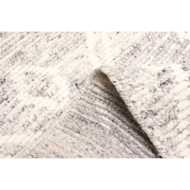 ECARPETGALLERY Hand-knotted Tangier Grey Wool Rug - 5'1 x 7'9