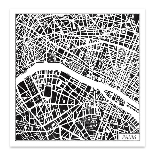 Black and White City Maps Metal Wall Art Print. Opens flyout.
