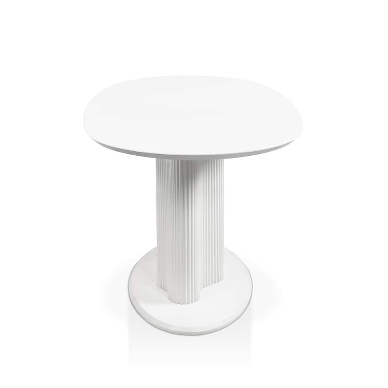 Furniture of America Astra Modern Wood Oval Dining Table with Fluted Base