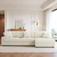 118.4"W Plush Modular Sectional Sofa with Pillows - 3 Piece White - Right Facing