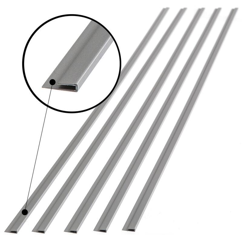 FASÄDE 47 in. Decorative Vinyl J Trim in Argent Silver (5 Pack) - 5 Pack