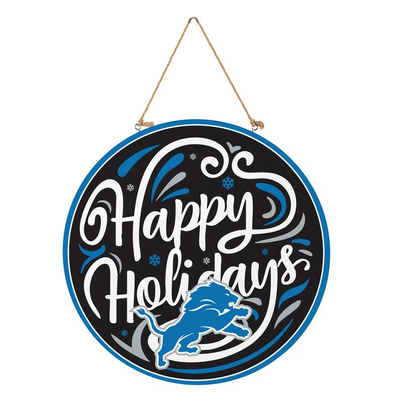 Detroit Lions 18" x 18" Happy Holidays Door Décor Wall Sign - 18" x 18"