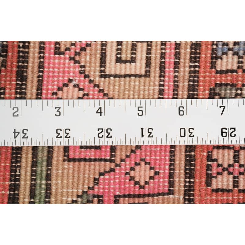 Hand Knotted Oriental 100% Wool Carpet Traditional Geometric Multi-Colored Meshkin Runner Rug - 9' 9'' X 3' 11''