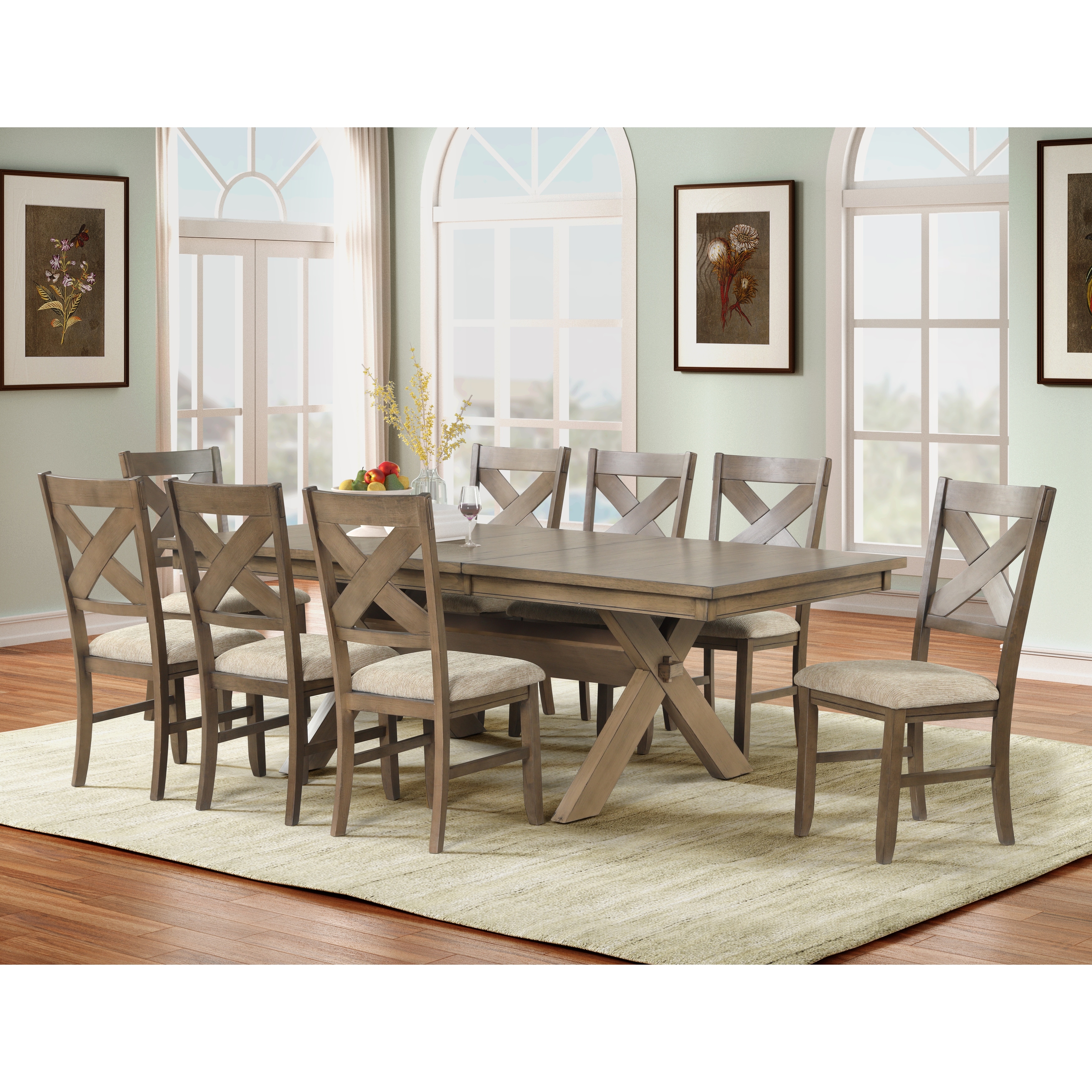 Nine piece 2025 dining room set