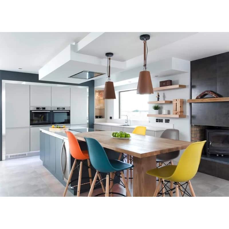 Counter Stool With Back Plastic Molded Wooden Eiffel Base For Kitchen Island Hotel Work High Chair