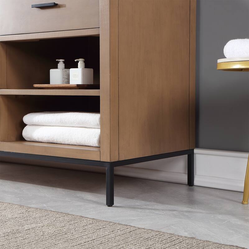 Altair Kesia Bathroom Vanity with Composite Stone Countertop with Mirror