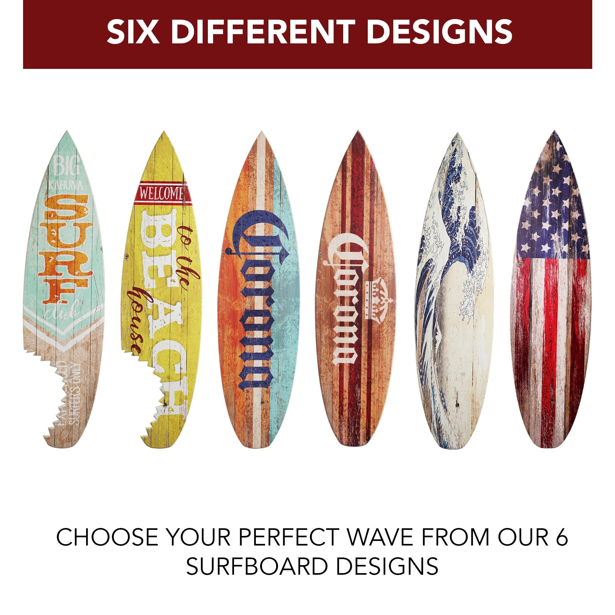 Big Kahuna Surf Club Shark Bite Wood Surfboard Plaque Wall Big Kahuna Surf Club Shark Bite Wood Surfboard Plaque Wall