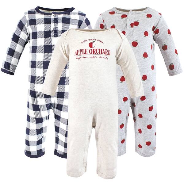 slide 1 of 1, Hudson Baby Infant Boys Cotton Coveralls, Apple Orchard 6 - 9 Months - Blue/Red