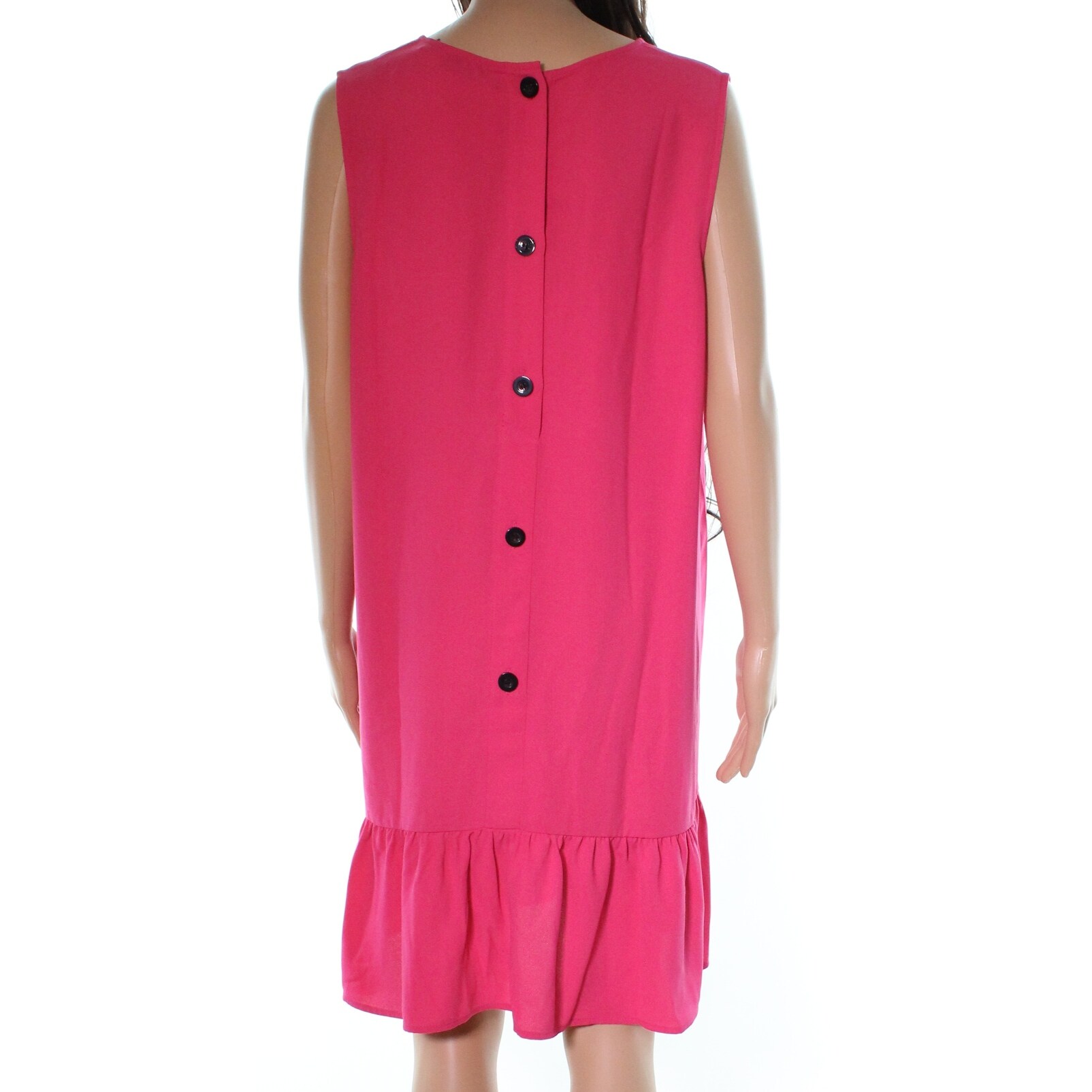 Shop Halogen Pink Ruffle Hem Button Down Back Women Large L Shift