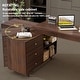 preview thumbnail 13 of 11, L Shaped Executive Desk 55.1" L Shape Computer Desk Office Desk