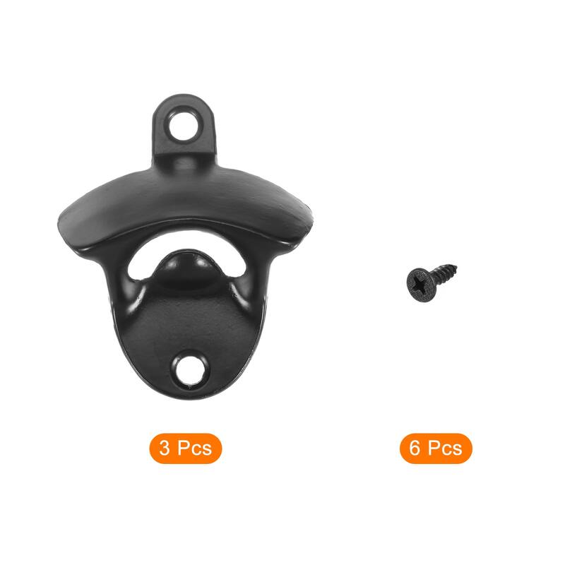 Cast Iron Beer Bottle Opener Wall Mounted Bottle Cap Opener,Black
