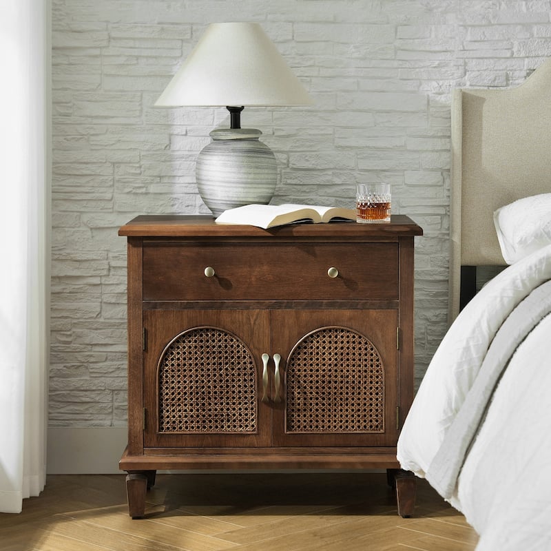 Georg Traditional 27"Tall Rattan Nightstand with Adjustable Feet by HULALA HOME