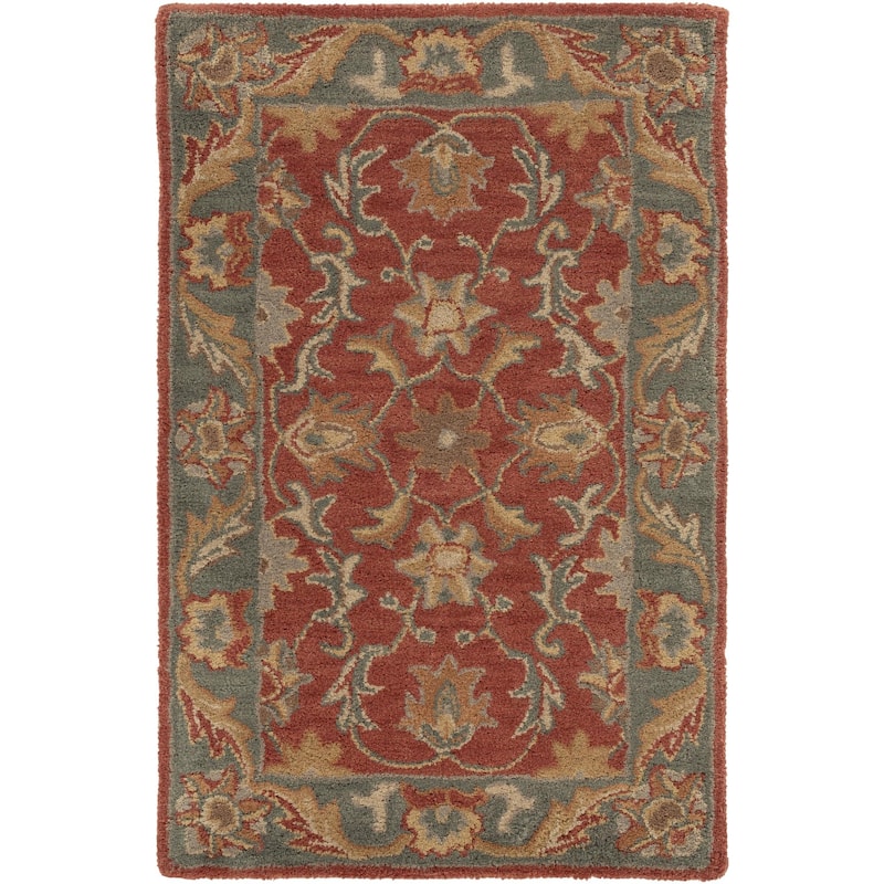 Livabliss Caesar Hand Tufted Traditional Border Wool Area Rug