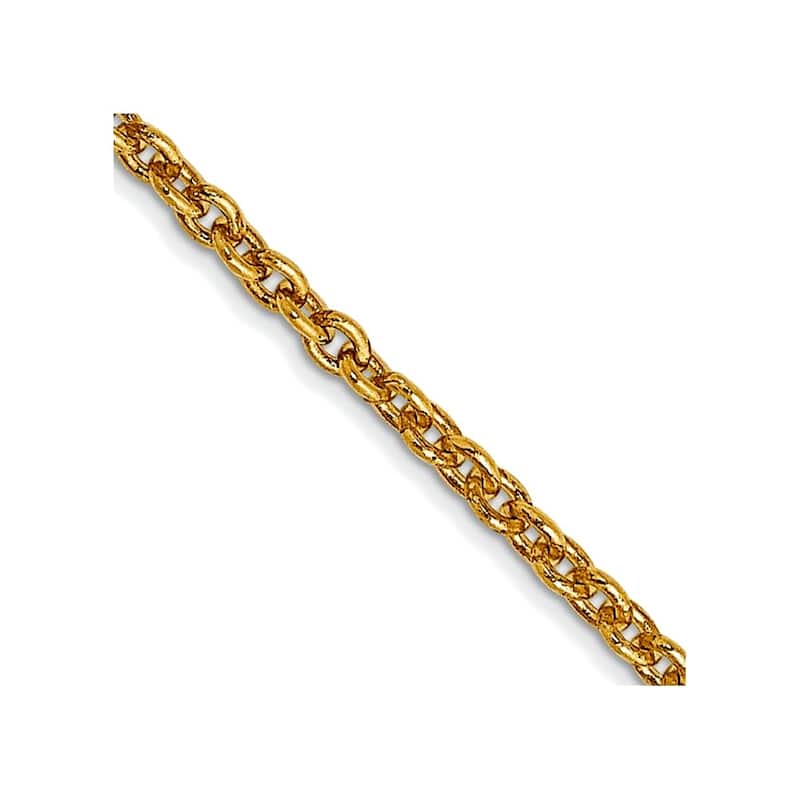 Curata 10k Yellow Gold 1.4mm Forzantine Cable Chain Necklace (Lobster)