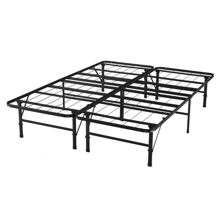 14" Foldable Metal Platform Bed Frame Mattress Foundation with Box Spring Replacement