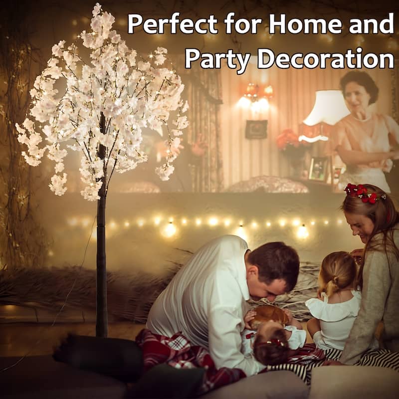 6ft Lighted Cherry Blossom Tree Floor Lamp