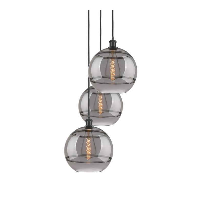 Innovations Lighting 113B-3P-41-19 Rochester Pendant Rochester 3 Light - Matte Black / Smoked