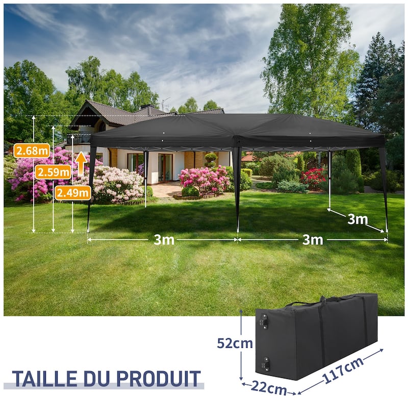 Large Waterproof Outdoor Event Tent 20x10 ft with Windows and Doors Heavy Duty Steel Frame Canopy for Parties Camping