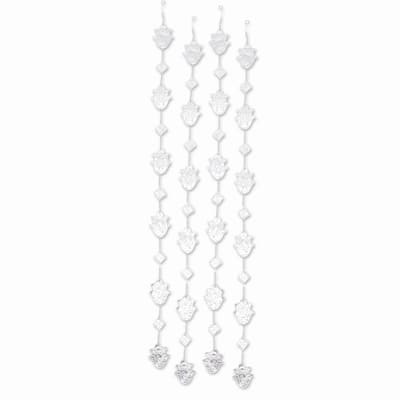 Novica Handmade Holiday Tulips Aluminum Garlands (Set Of 4) - Silver