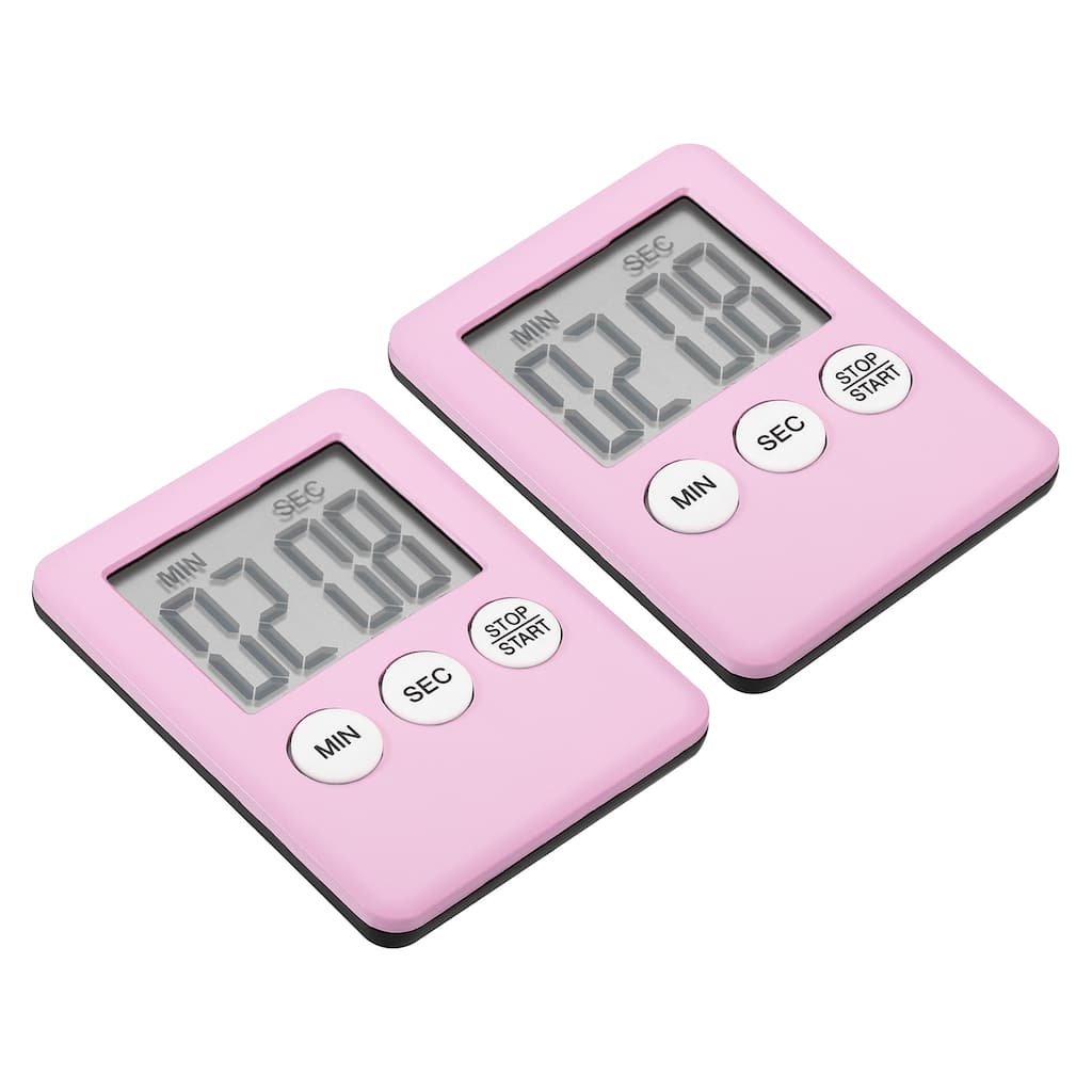 Digital Timer,2Pcs Small Count Down/UP Clock with Magnetic,Kitchen Timer Pink