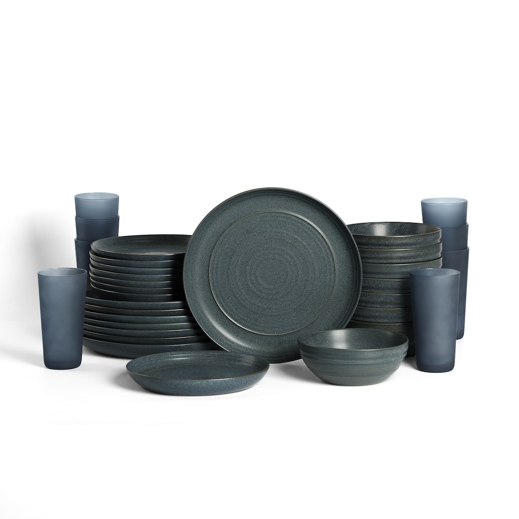 Stone Lain Elio Stoneware Dinnerware Set and Glassware Set