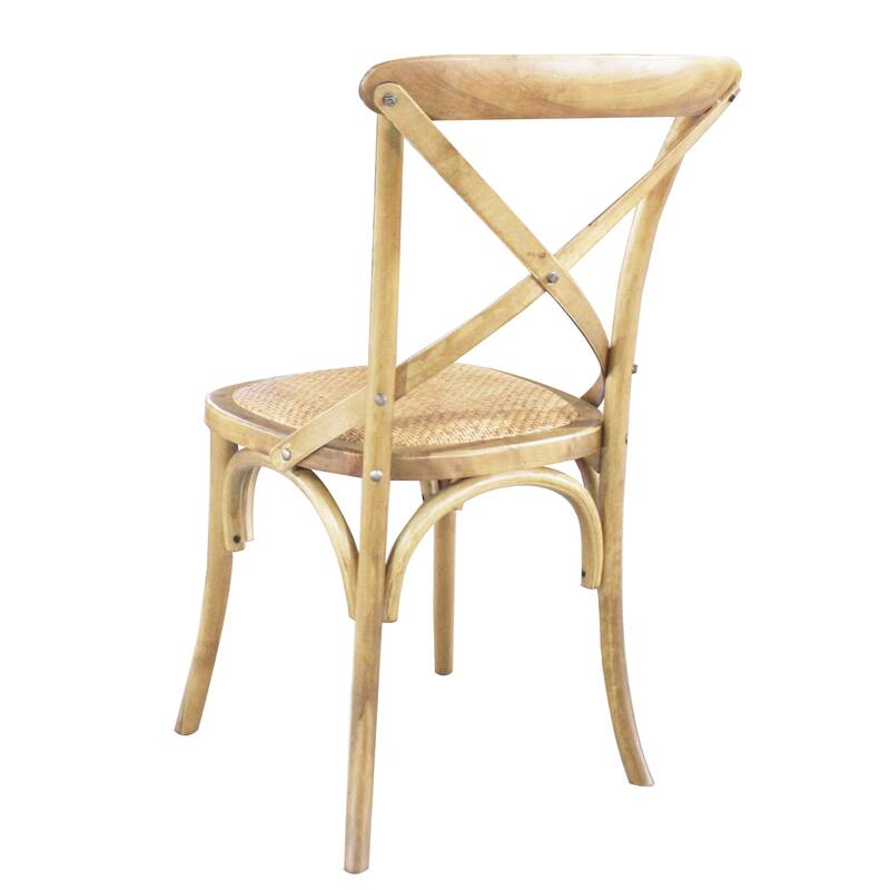 Porthos Home Remus Wood Dining Chair, Rattan And Birch Wood