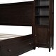 preview thumbnail 13 of 15, Queen Wooden Bed with Storage and Outlets - Elegant Espresso Design