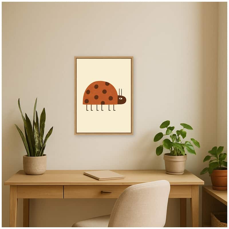 Kate and Laurel Ladybug by Laura Moss Framed Canvas Wall Art Print