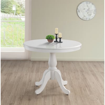 Round Wooden Pedestal Dining Table - 36" - White