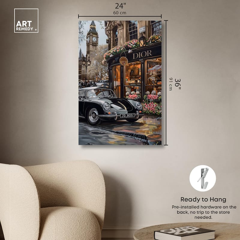 A View of London from the Car Canvas by Art Remedy, Gallery Wrapped