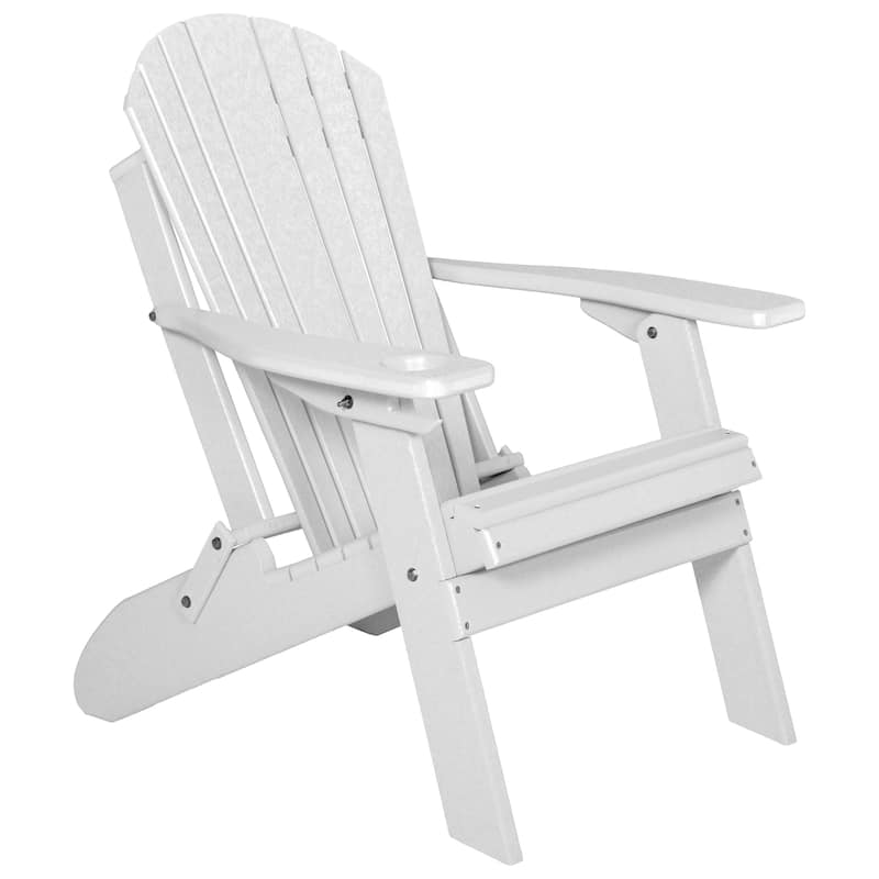 Eagle Collection Folding Adirondack Chair with Smart Phone Holder - Bright White