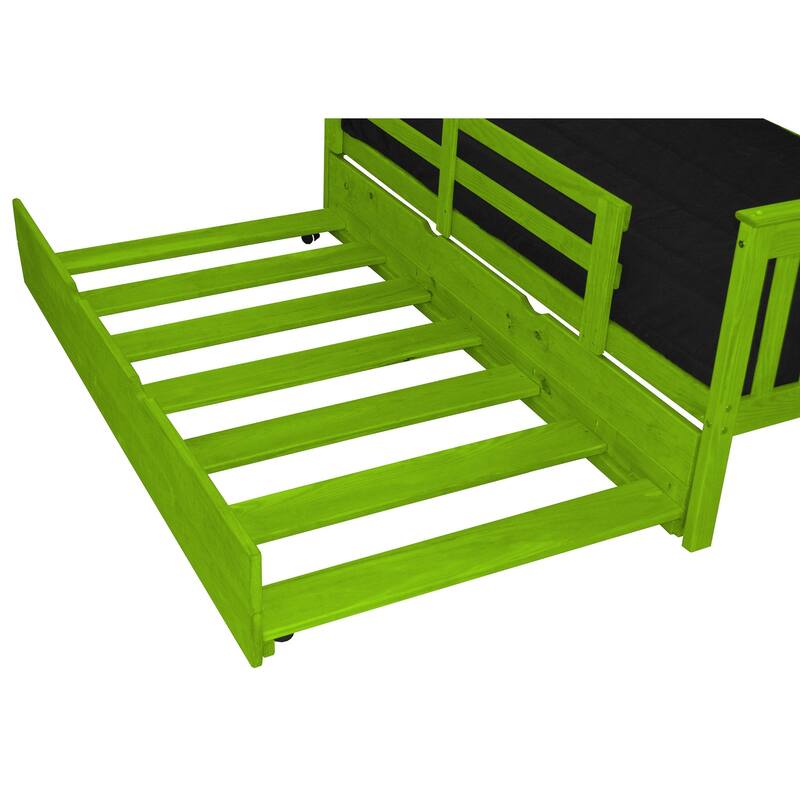 Pine Twin Trundle Unit - Lime Green