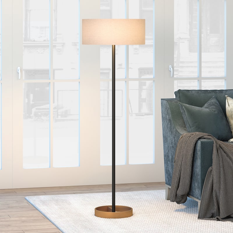 Estella Two-Tone Floor Lamp with Fabric Shade