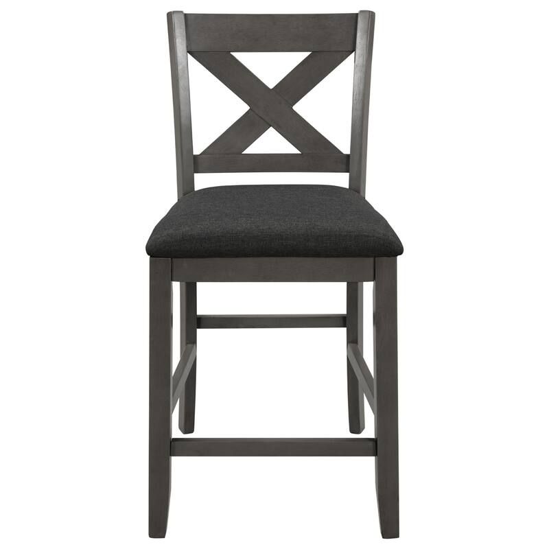 5 Pieces Counter Height Dining Room Wooden Bar Table Set with 4 Chairs