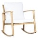 preview thumbnail 31 of 57, SAFAVIEH Daire Outdoor Rocking Chair - 26" W x 31" D x 32" H Natural/White Cushion