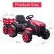 preview thumbnail 13 of 26, Kids Ride On Tractor with Trailer, 12V Battery Powered Electric Kids Car Vehicle Toys - 61.8x27.8x23.6in