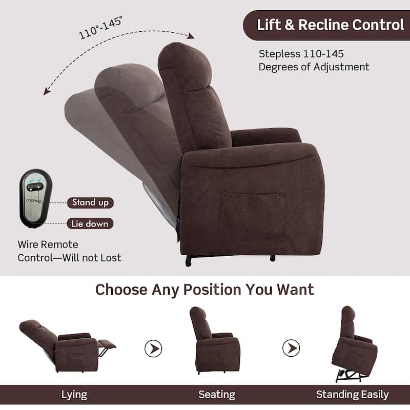 Costway Power Lift Recliner Chair for Elderly Living Room Chair w/