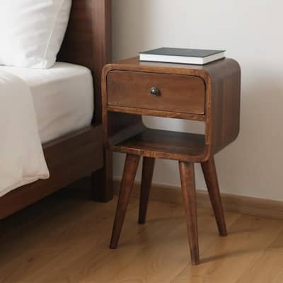HomeRoots 22" Chestnut Solid Wood One Drawer Nightstand