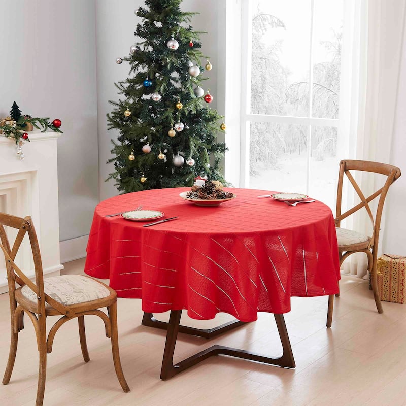 Izod Chadwick Red 70" Round Tablecloth